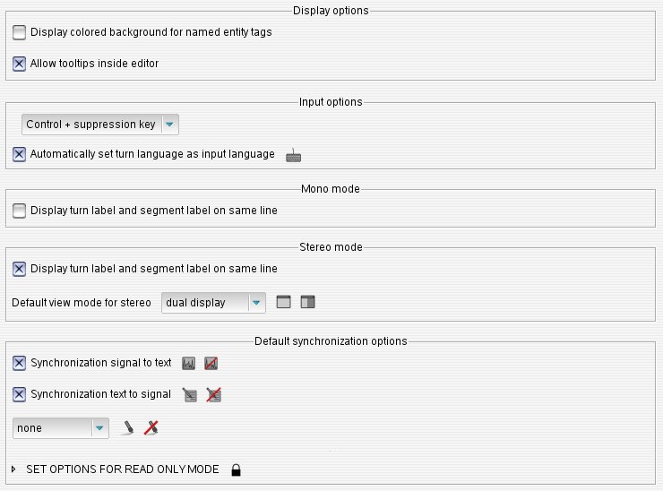 Text editor configuration